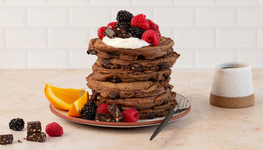 Teff Flour Pancakes with Berries & Whipped Cream