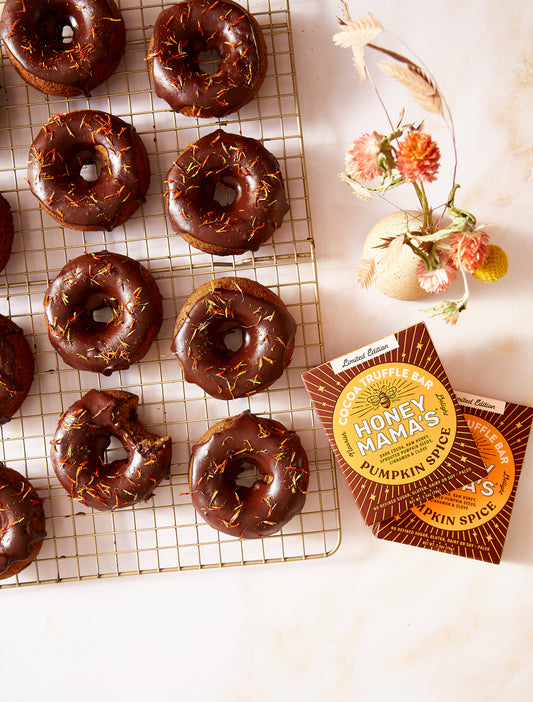 Pumpkin Donuts with Chocolate Glaze